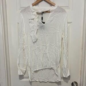 NWT Massimo Dutti White Beaded Shirt
